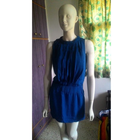 Banana Republic Dresses & Skirts - AVBL BANANA REPUBLIC Blue Ella Mini Cocktail Silk Dress / Tunic